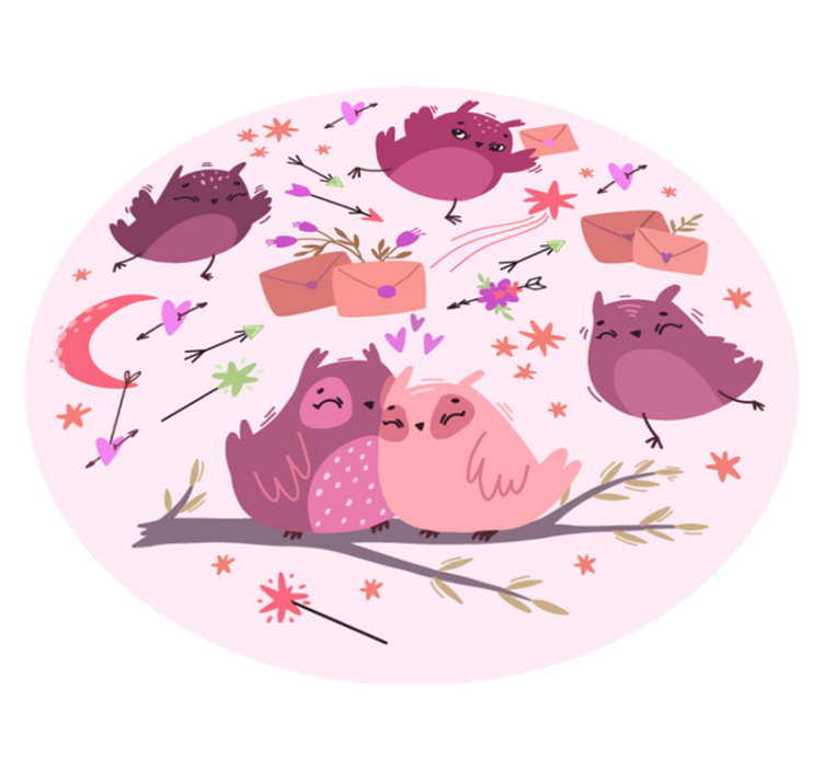 Paarse uilen vinyl tapijt kind - TenStickers