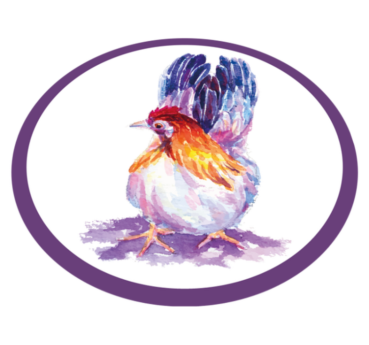 Kleurrijke kip coq dieren vinyl tapijt - TenStickers