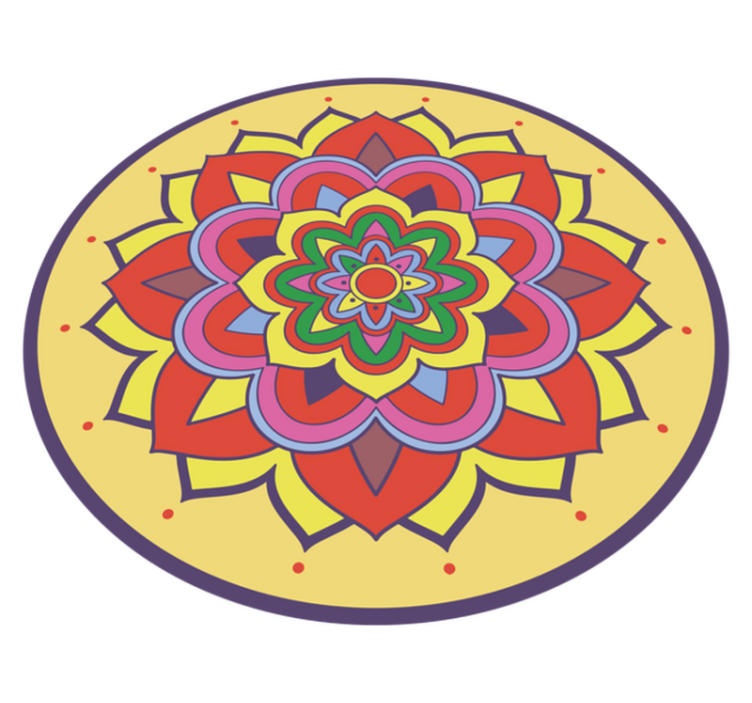 Kleurrijke grote bloem vinyl tapijt mandala - TenStickers