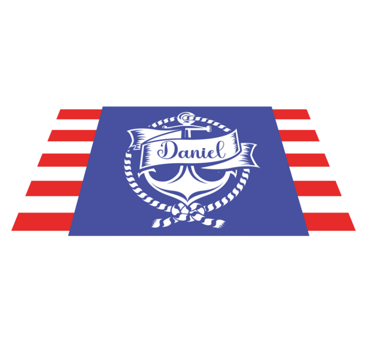 Nautisch ankerontwerp vinyl tapijt met naam - TenStickers