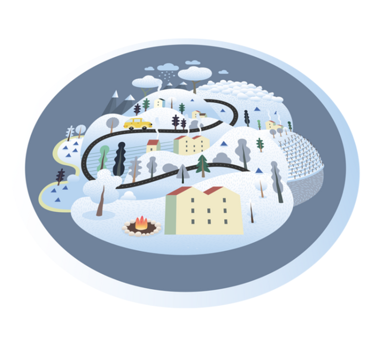 Grillige landschapsreis vinyl tapijt snelwegen - TenStickers