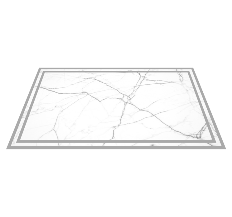 Sierlijke witte strepen marmeren vinyl tapijt - TenStickers