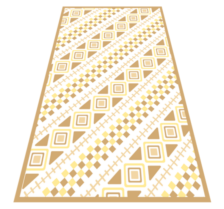Geel patroon mozaïek vinyl tapijt geometrisch - TenStickers