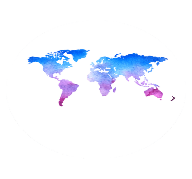 Cirkelvormige aquareltextuur. vinyl tapijt wereldkaart - TenStickers