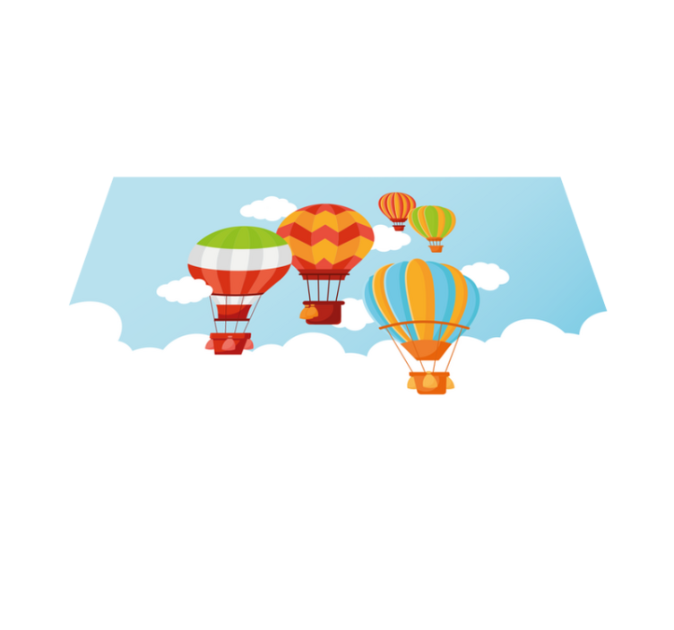 Kleurrijke hete lucht vinyl tapijt meer kinderen - TenStickers