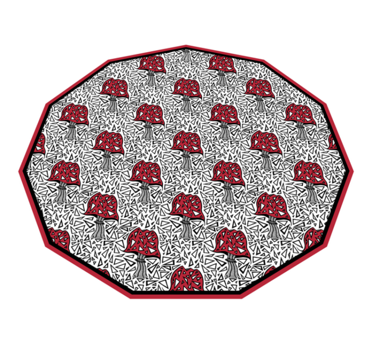 Artistiek paddenstoelmotief vinyl tapijt natuur - TenStickers