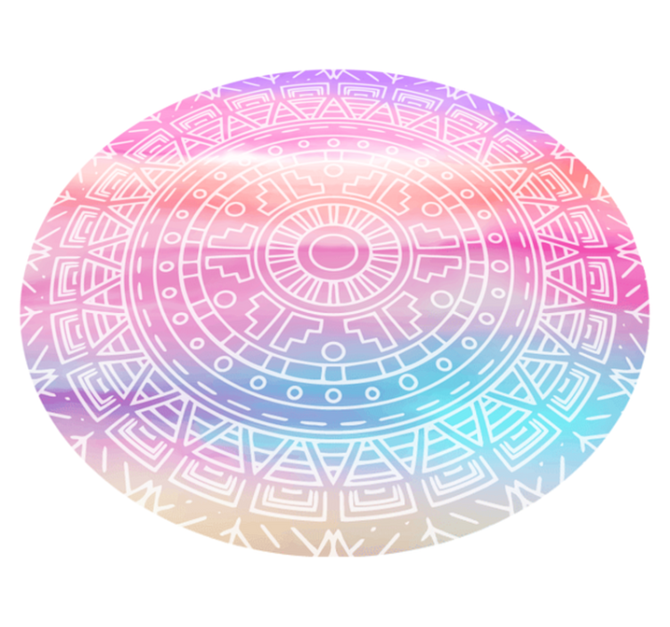 Levendig geometrisch element vinyl tapijt mandala - TenStickers