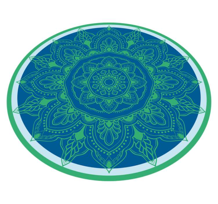 Uitgebreid bloemstuk vinyl tapijt mandala - TenStickers