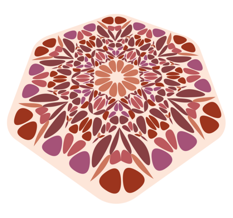 Levendig bloemenelement vinyl tapijt mandala - TenStickers