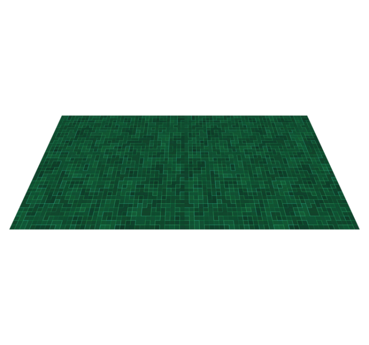 Groen rasterpatroon vinyl tapijt geometrisch - TenStickers