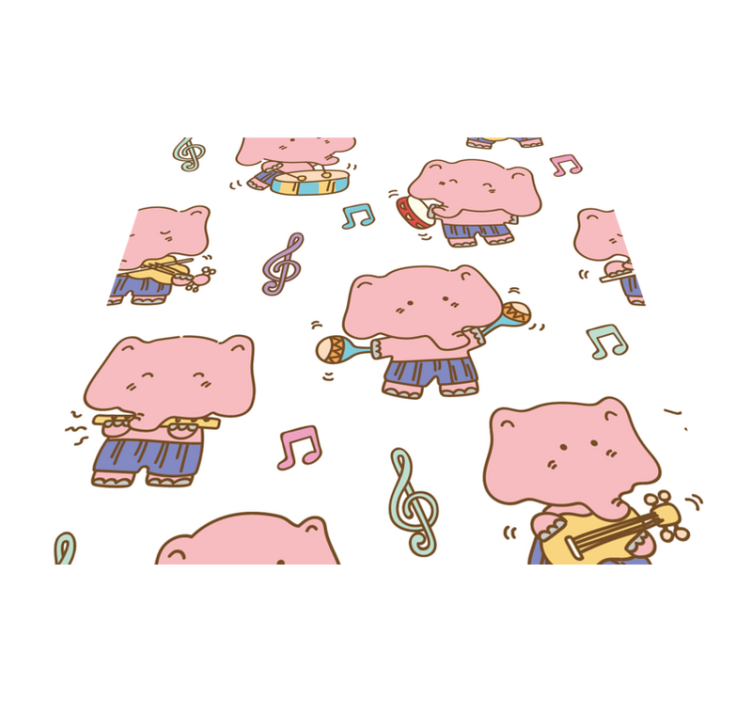 Muzikaal olifanten thema vinyl tapijt meer kinderen - TenStickers