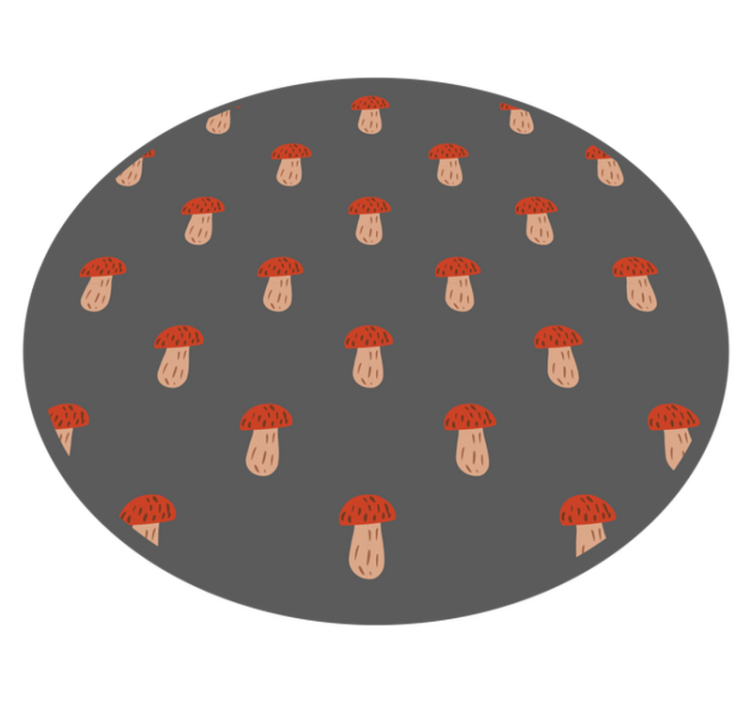 Paddenstoelpatroon rond vinyl tapijt keuken - TenStickers