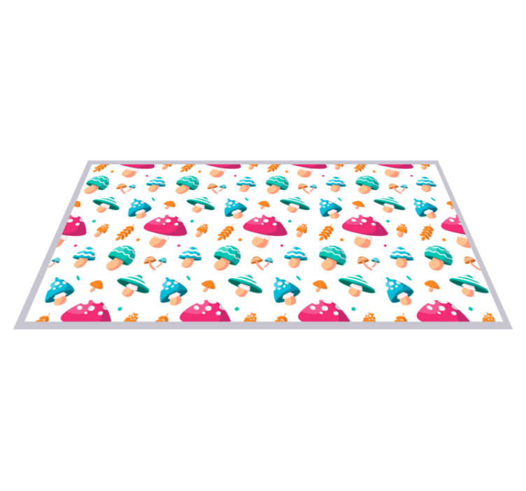 Kleurrijke paddenstoelpatronen vinyl tapijt baby - TenStickers