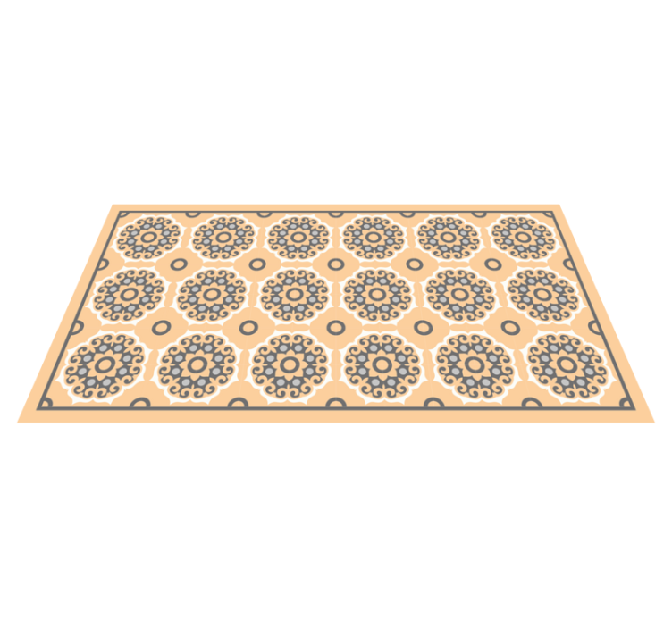 Geometrisch mandala-motief vinyl tapijt tegels - TenStickers