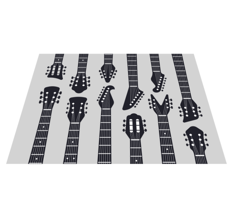 Gitaar silhouetten vinyl tapijt woonkamer - TenStickers