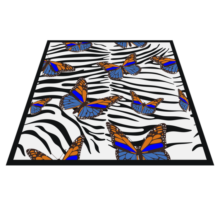 Vlinder zebra patroon vinyl vloerkleed dierenprint - TenStickers