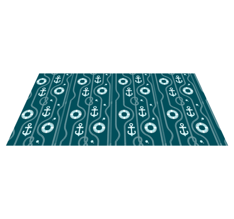 Blauw nautisch anker vinyl tapijt badkamer - TenStickers
