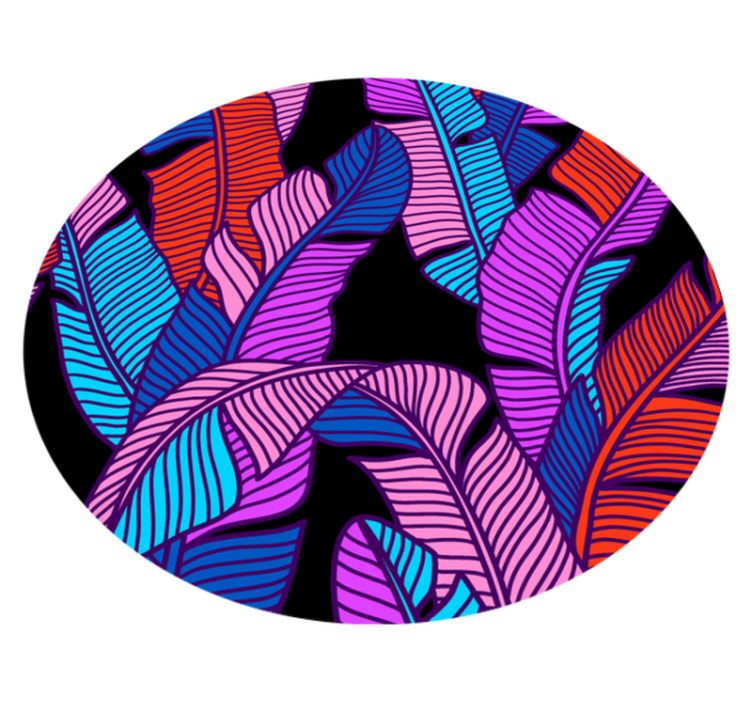 Levendige bladelementen vinyl tapijt bloemen en planten - TenStickers