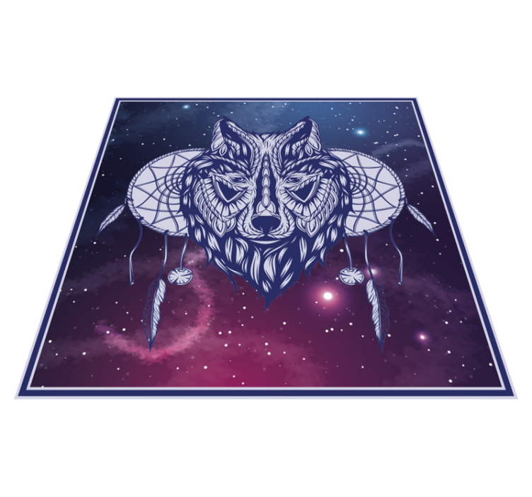 Wolf dromenvanger motief vinyl tapijt slaapkamer - TenStickers