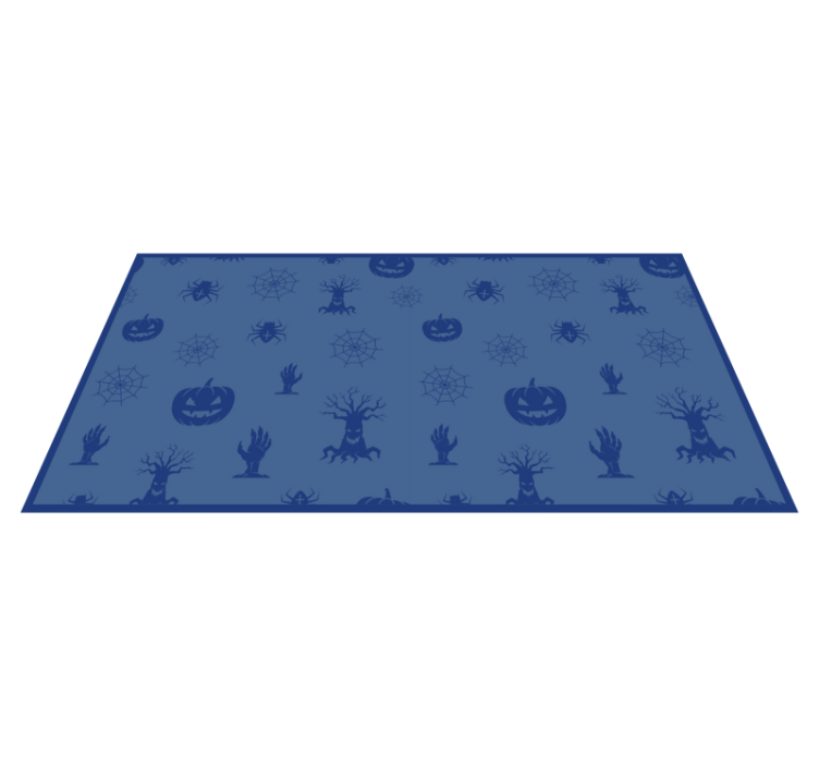 Blauw griezelig thema vinyl tapijt Halloween - TenStickers