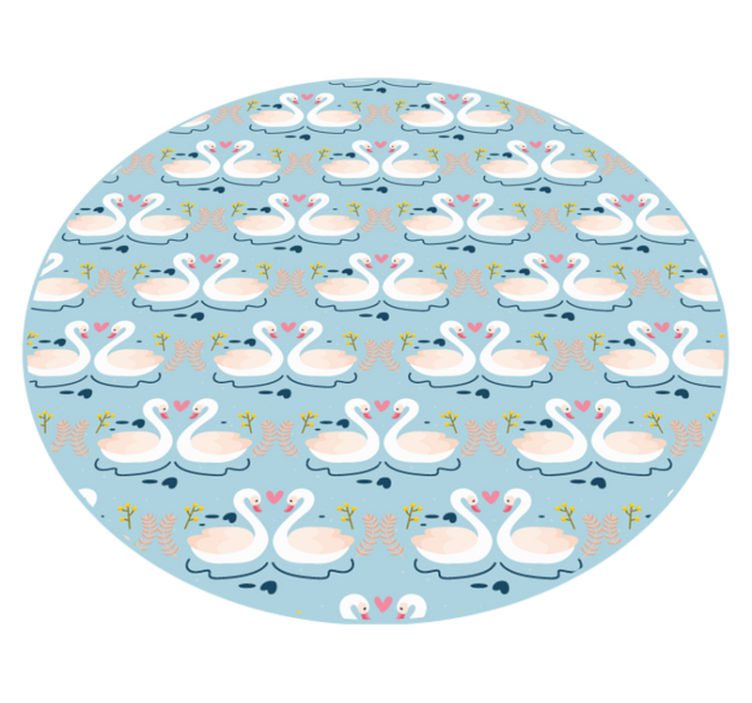 Charmant zwanenpatroon dieren vinyl tapijt - TenStickers