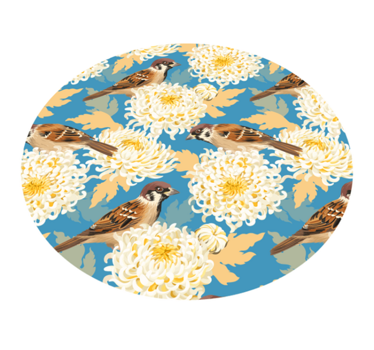 Vinyl tapijt bloemen en planten sperwer bloemenpatroon - TenStickers