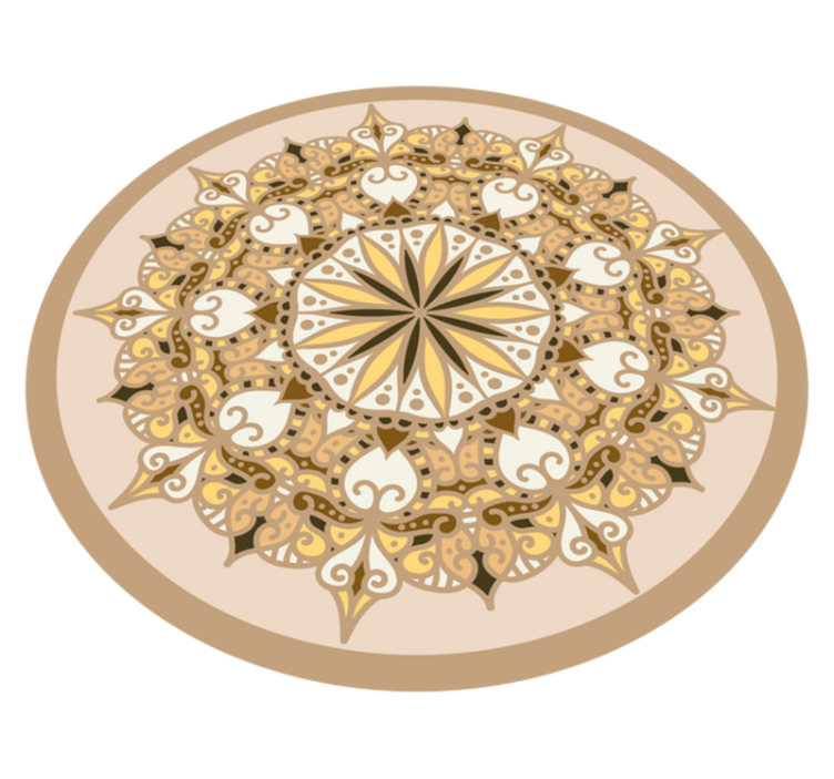 Vinyl tapijt mandala elegante gouden mandala - TenStickers