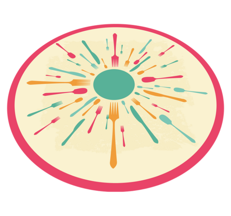 Kleurrijk bestek barstte los vinyl tapijt keuken - TenStickers