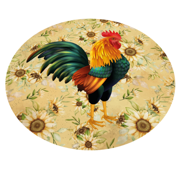 Vinyl tapijt bloemen en planten vibrant rooster showcase - TenStickers