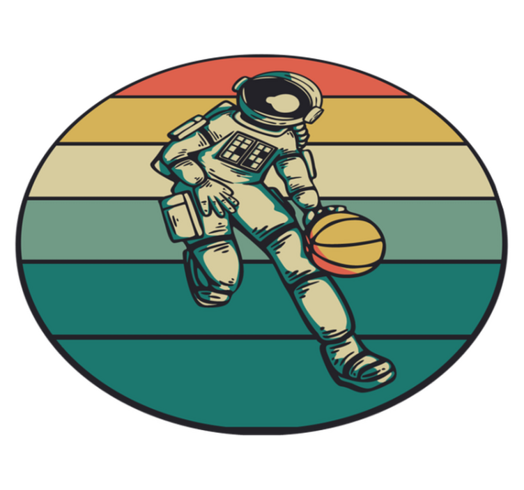 Astronaut basketbal spelen vinyl tapijt spel - TenStickers