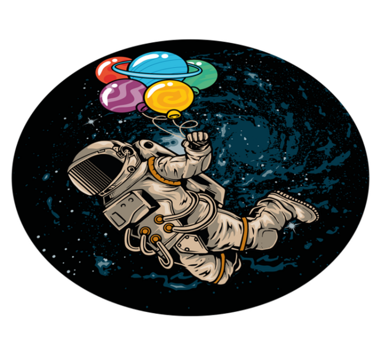 Astronaut met ballonnen vinyl tapijt meer kinderen - TenStickers