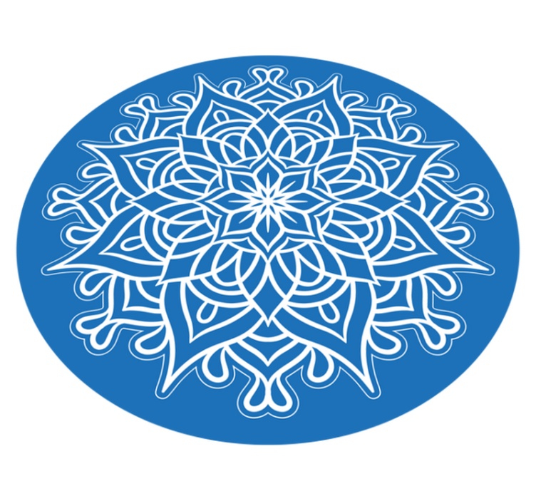 Ingewikkelde blauwe compositie vinyl tapijt mandala - TenStickers