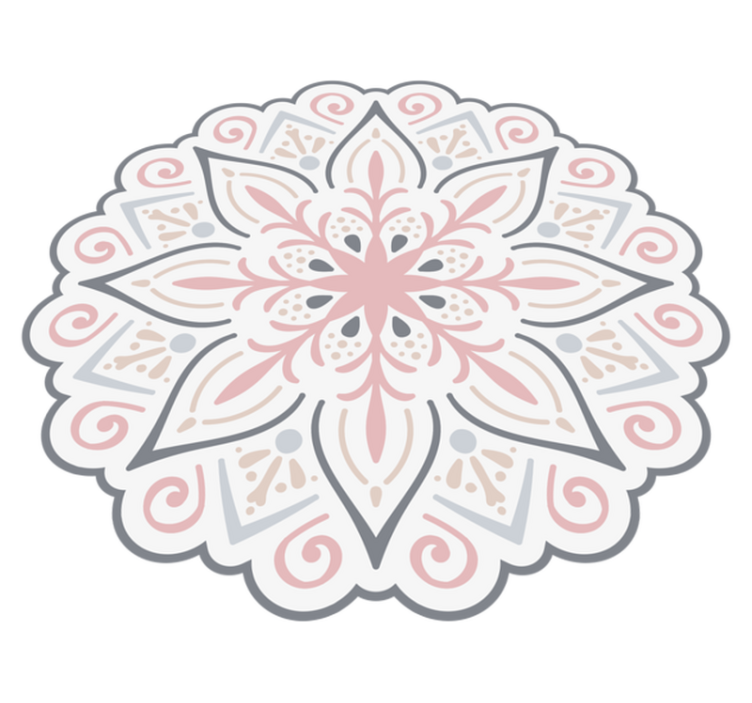 Sierlijk bloemenelement vinyl tapijt mandala - TenStickers