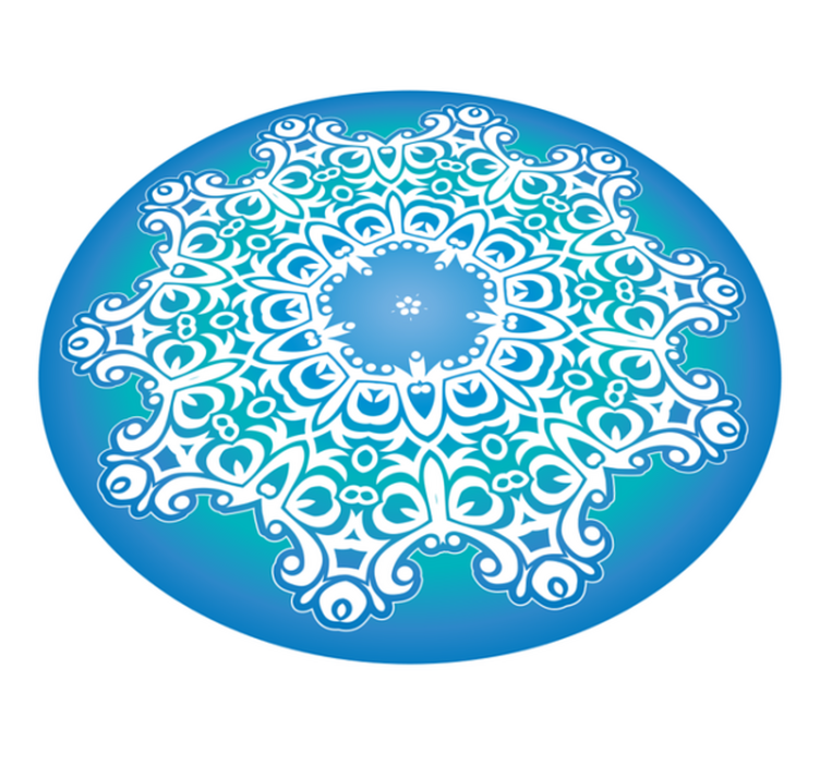 Uitgebreid botanisch ornament vinyl tapijt mandala - TenStickers