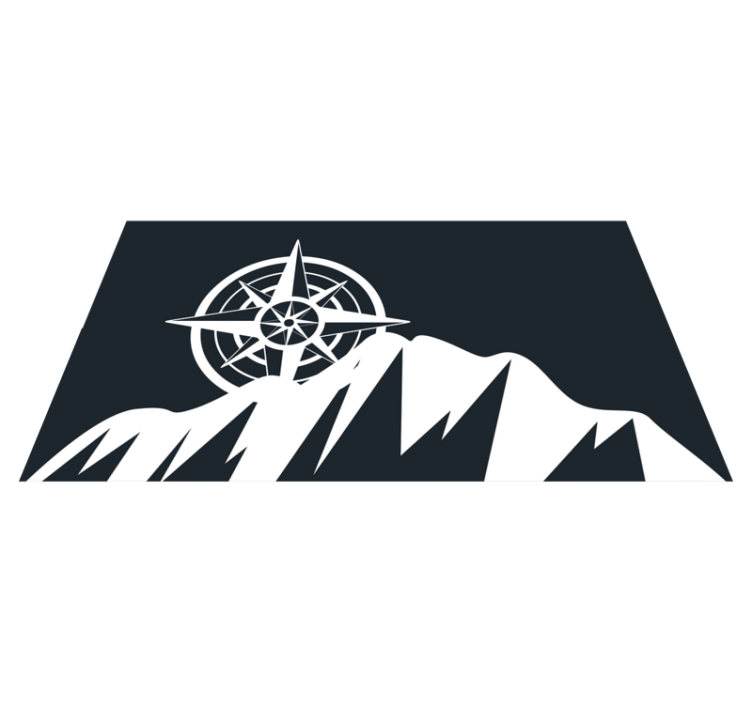 Kompas berg kunstwerk vinyl tapijt modern - TenStickers