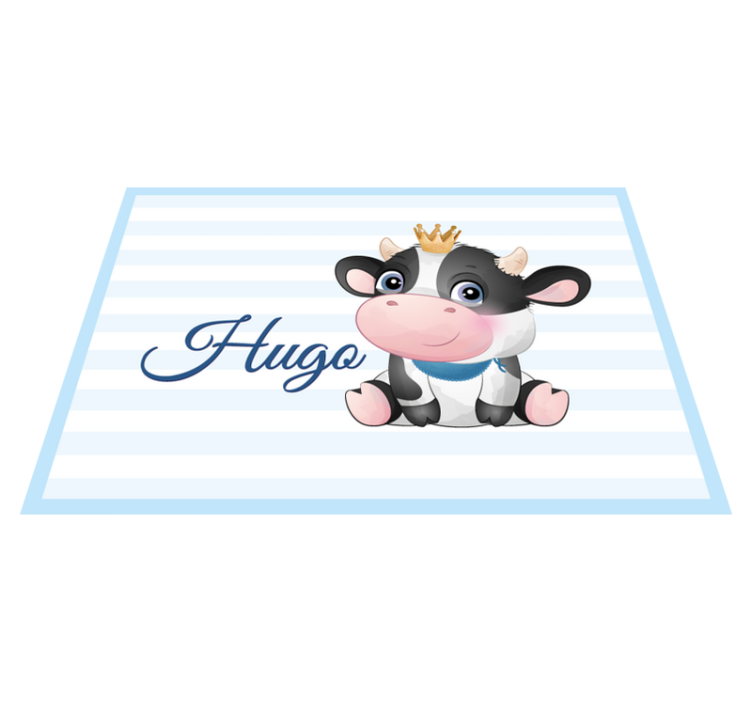 Babykoe met naam vinyl tapijt baby - TenStickers