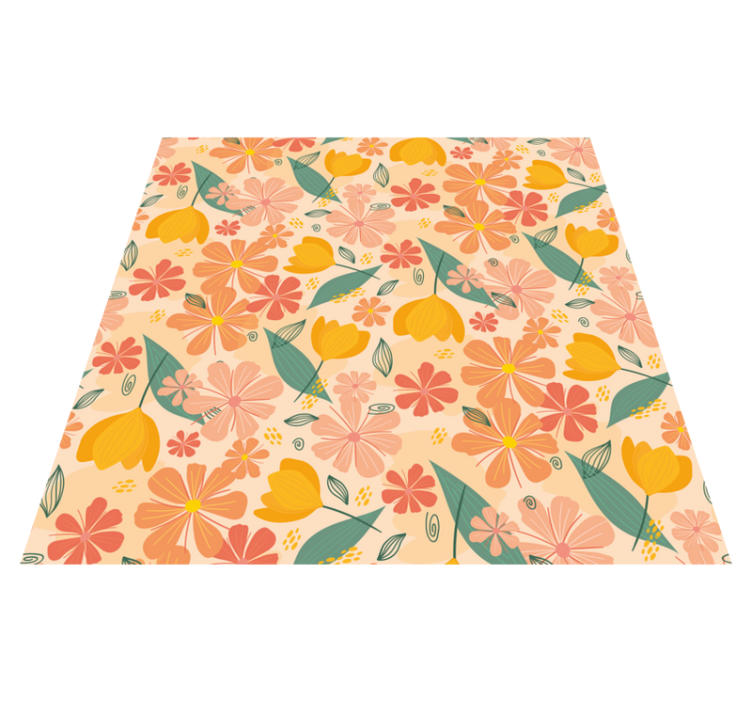 Vinyl tapijt bloemen en planten lente bloemen - TenStickers