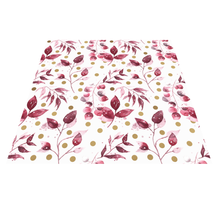 Vinyl tapijt bloemen en planten botanische print patroon - TenStickers