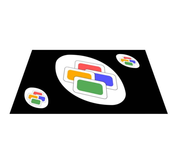 Zwarte klassieke kaart vinyl tapijt spel - TenStickers