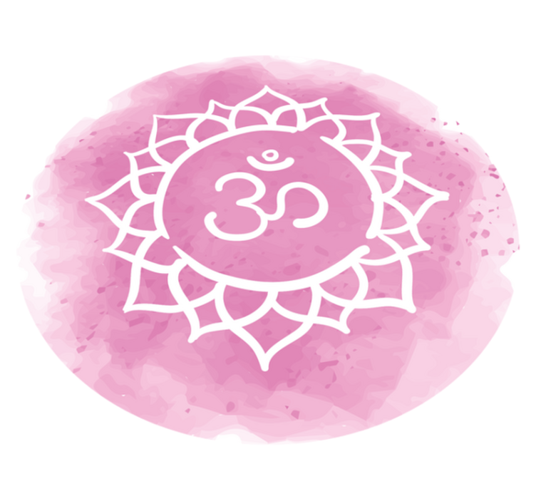 Roze lotus symbool vinyl tapijt mandala - TenStickers