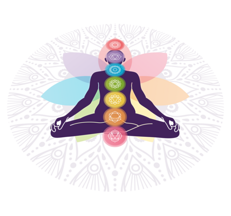 Chakra meditatie symbool vinyl tapijt mandala - TenStickers