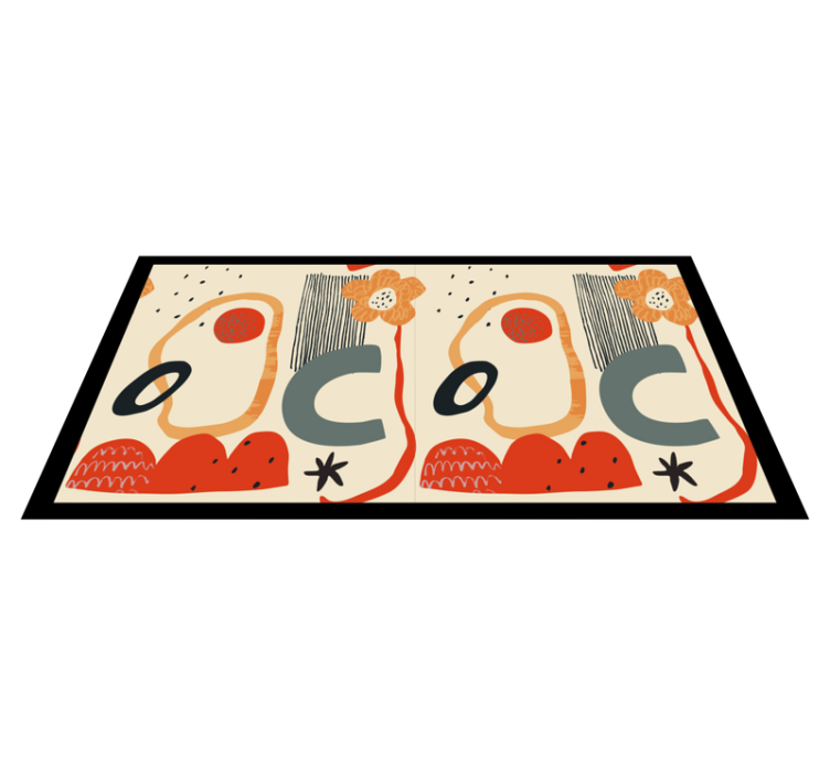 Gedurfde bloemenelementen vinyl tapijt modern - TenStickers