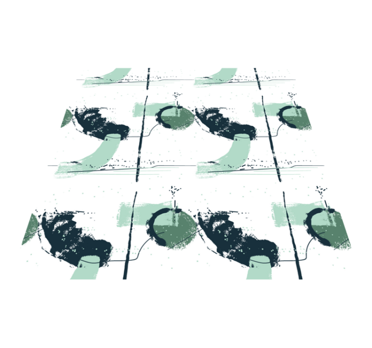 Abstracte groene strepen vinyl tapijt minimalistisch - TenStickers