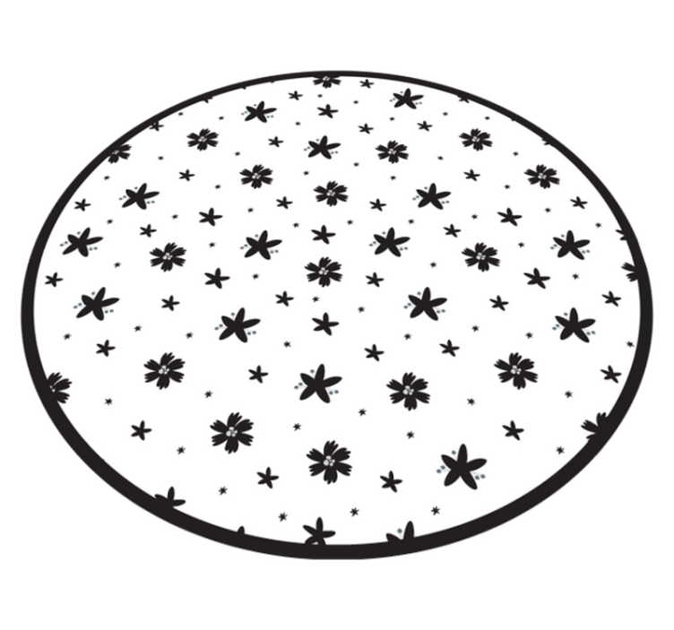Vinyl tapijt bloemen en planten sterrenpatroon - TenStickers