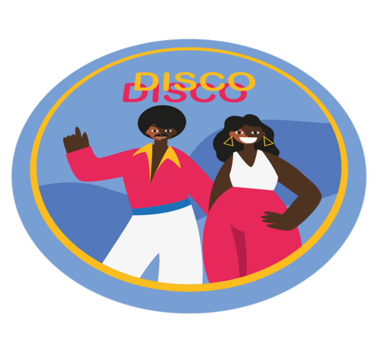 Stijlvolle discovibes vinyl tapijt rond - TenStickers