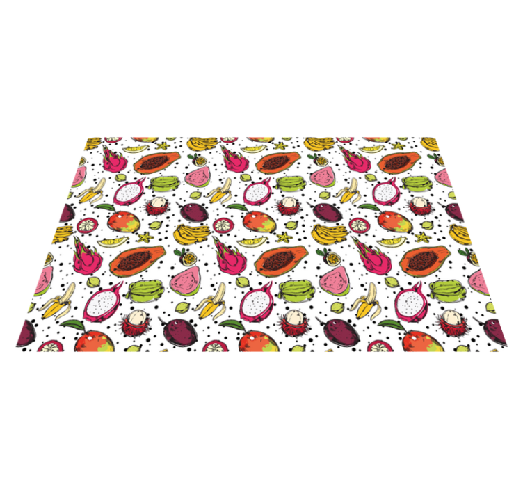 Tropisch fruitpatroon vinyl tapijt bloemen en planten - TenStickers
