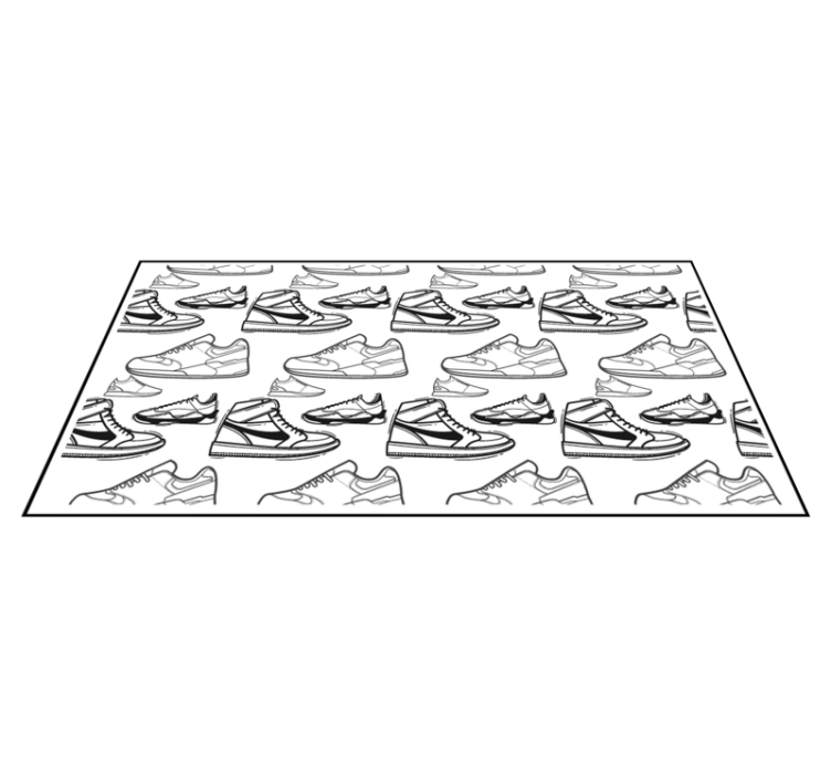 Sneaker omtrekpatroon vinyl tapijt tiener - TenStickers