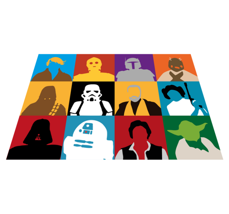 Iconische karaktersilhouetten vinyl tapijt meer kinderen - TenStickers