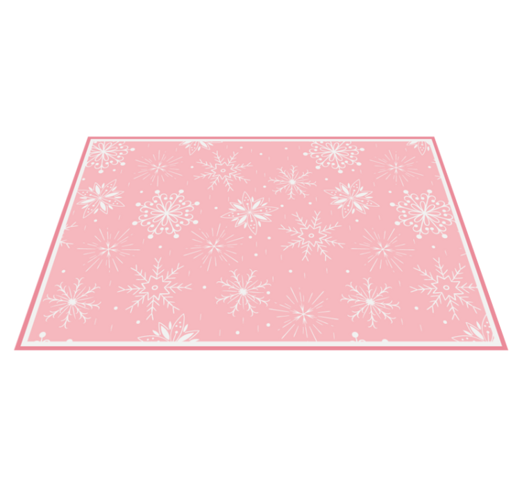 Roze sneeuwvlokmotief vinyl tapijt kerstmis - TenStickers