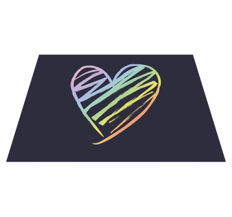 Regenboog hart vinyl tapijt tiener - TenStickers